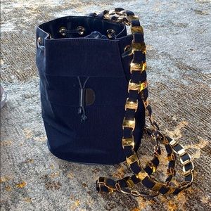 Salvatore Ferragamo bucket bag Dark Blue/Gold